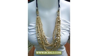 Natural Squins Multi Strand Necklace Rope Fashion